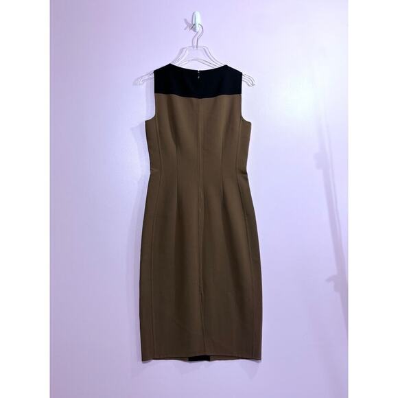 Michael Kors Collection Midi Dress in Tan & Black Size 4 - Picture 2 of 3